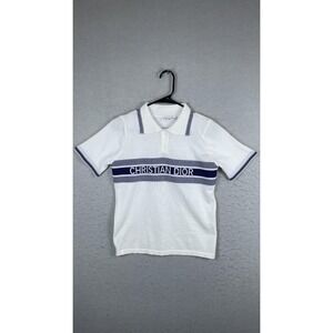 Christian Dior Shirt‎ Small White Navy Logo Polo Short Sleeve Top